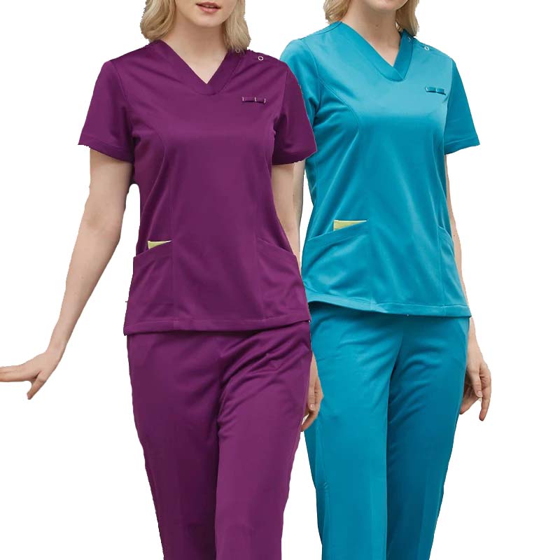 Anti-wrinkle kvinnor sjuksköterska skrubba sätter toppar byxor sjukhus uniformer